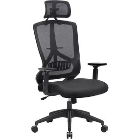   SONGMICS Ergonomikus Irodai Szék Állítható Fejtámlával Fekete