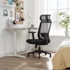 SONGMICS Ergonomikus Hálós Irodai Szék Fejtámasszal Fekete