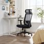   SONGMICS Ergonomikus Hálós Irodai Szék Fejtámasszal Fekete
