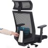 SONGMICS Ergonomikus Hálós Irodai Szék Fejtámasszal Fekete