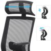 SONGMICS Ergonomikus Hálós Irodai Szék Fejtámasszal Fekete