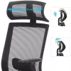 SONGMICS Ergonomikus Hálós Irodai Szék Fejtámasszal Fekete