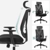 SONGMICS Ergonomikus Irodai Szék Lábtartóval Fekete
