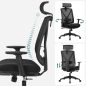 SONGMICS Ergonomikus Irodai Szék Lábtartóval Fekete