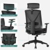 SONGMICS Ergonomikus Irodai Szék Lábtartóval Fekete