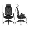 SONGMICS Ergonomikus Irodai Szék Lábtartóval Fekete