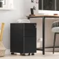   SONGMICS Mobil Irodai Görgős Fémszekrény Zárható 3 Fiókos Fekete