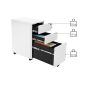   SONGMICS Mobil Irodai Görgős Irattartó Szekrény Fehér Acél Zárható