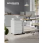   SONGMICS Mobil Irodai Görgős Szekrény 4 Fiókos Zárható Acél Felhőfehér