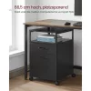 VASAGLE Mobil Irodai Görgős Szekrény Fekete Acélvázas