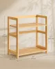 SONGMICS 2 szintes fűszertartó polc bambusz kerettel természetes bézs