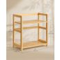   SONGMICS 2 szintes fűszertartó polc bambusz kerettel természetes bézs