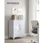   SONGMICS Többcélú Acél Tárolószekrény Zárható Ajtókkal Szürke