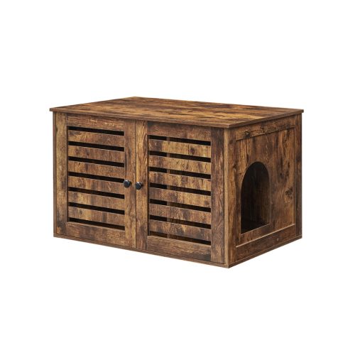 FEANDREA Vintage Macskaalomtartó Szekrény Zsalus Ajtókkal