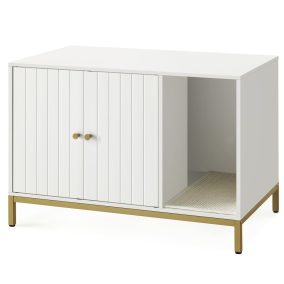   Feandrea Elegance Macskaalom Bútor Fehér-Arany Multifunkciós Kisasztal