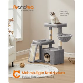   Feandrea macskafa torony 2 fekhellyel, kaparóoszlopokkal és rámpával galamb szürke