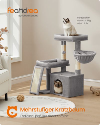 Feandrea macskafa torony 2 fekhellyel, kaparóoszlopokkal és rámpával galamb szürke