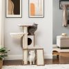 FEANDREA Rusztikus Macskabútor 96 cm Diófa Színű Többszintes Macskaház