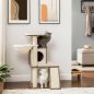   FEANDREA Rusztikus Macskabútor 96 cm Diófa Színű Többszintes Macskaház