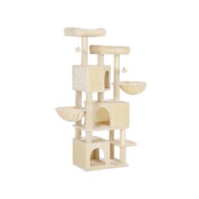 FEANDREA Nagy Macskafa 3 Barlangos 164 cm Bézs Macskatorony
