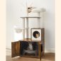   FEANDREA Vintage 2-az-1-ben Macskabútor Alomtálcával Vintage Barna