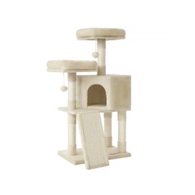   FEANDREA Kompakt Macskabútor Sisaloszloppal és Pihenőplatformokkal Bézs