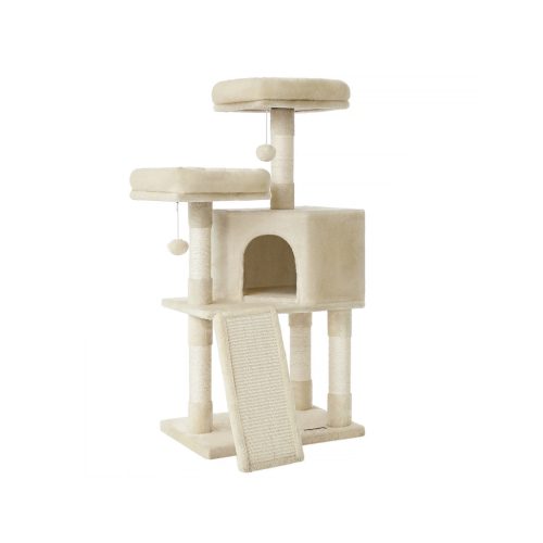 FEANDREA Kompakt Macskabútor Sisaloszloppal és Pihenőplatformokkal Bézs