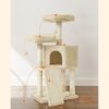 FEANDREA Kompakt Macskabútor Sisaloszloppal és Pihenőplatformokkal Bézs