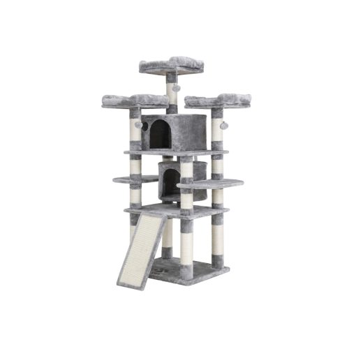 FEANDREA Luxus Macskafa Torony 172 cm Világosszürke Plüss Bútor