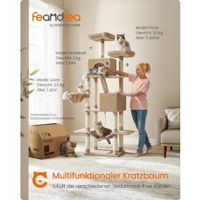   Feandrea PCT190K01V1 206 cm magas macskafa plüss sisallal tevebarna