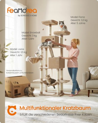 Feandrea PCT190K01V1 206 cm magas macskafa plüss sisallal tevebarna
