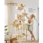   Feandrea XXL Luxus Macskabútor 206 cm Bézs Többszintes Kaparófa