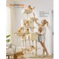 Feandrea XXL Luxus Macskabútor 206 cm Többszintes Bézs