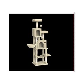   FEANDREA Luxus Macskabútor 199 cm Többszintes Bézs Plüss Kaparófa