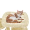 FEANDREA Széles Pihenőhelyes Macskabútor Nagyobb Macskáknak Bézs PCT51M