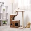 FEANDREA Vintage Macskafa MDF Rusztikus Barna-Fehér Pihenővel