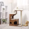 FEANDREA Vintage Macskafa MDF Rusztikus Barna-Fehér Pihenővel