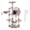 FEANDREA Luxus Macskabútor Játszótorony 164 cm Világosszürke