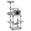 FEANDREA Luxus Macskabútor Játszótorony 164 cm Világosszürke