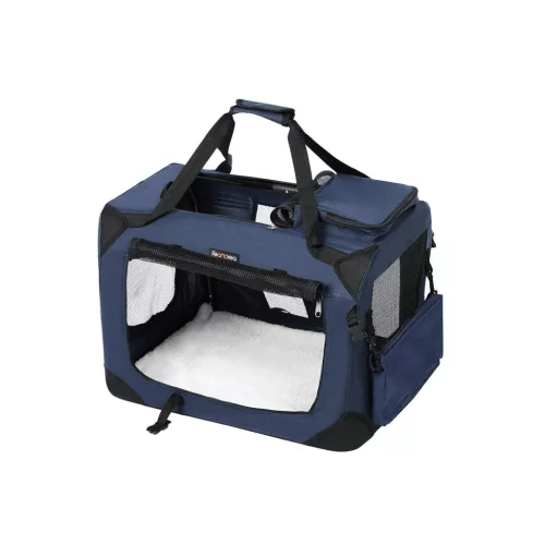 FEANDREA Összecsukható Kisállat Hordozó Oxford Szövetből Sötétkék