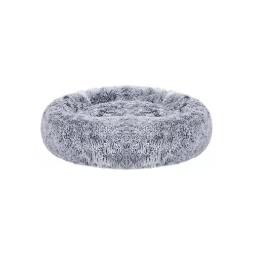 FEANDREA Donut Kutyafekhely Puha Plüss 70 cm Szürke Mosható Huzattal