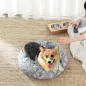   FEANDREA Donut Kutyafekhely Puha Plüss 70 cm Szürke Mosható Huzattal