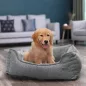   FEANDREA Prémium Kutyafekhely Len Hatású Szürke Kényelmi Fekhely Emelt Peremmel