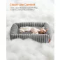   Feandrea kutyaágy közepes méretű kutyáknak bordázott műszőrrel galambszürke 71 x 55 x 18 cm