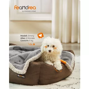   Feandrea vízálló kutyatakaró sherpa fleece anyagból kis kutyáknak, macskáknak 73 x 63 cm szürke
