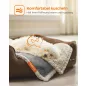   Feandrea vízálló kutyatakaró sherpa fleece anyagból kis kutyáknak, macskáknak 73 x 63 cm szürke