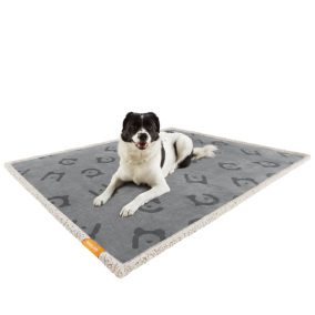   Feandrea vízálló kutyatakaró sherpa fleece anyagból kis és közepes kutyáknak, macskáknak 127 x 101 cm szürke