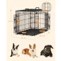   FEANDREA Kétajtós Összecsukható Kutyaketrec Elválasztó Panellel Fekete
