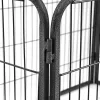 FEANDREA Masszív Kutyakennel Szürke Fém Kifutó 122 x 70 x 80 cm