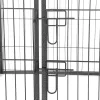 FEANDREA Masszív Kutyakennel Szürke Fém Kifutó 122 x 70 x 80 cm